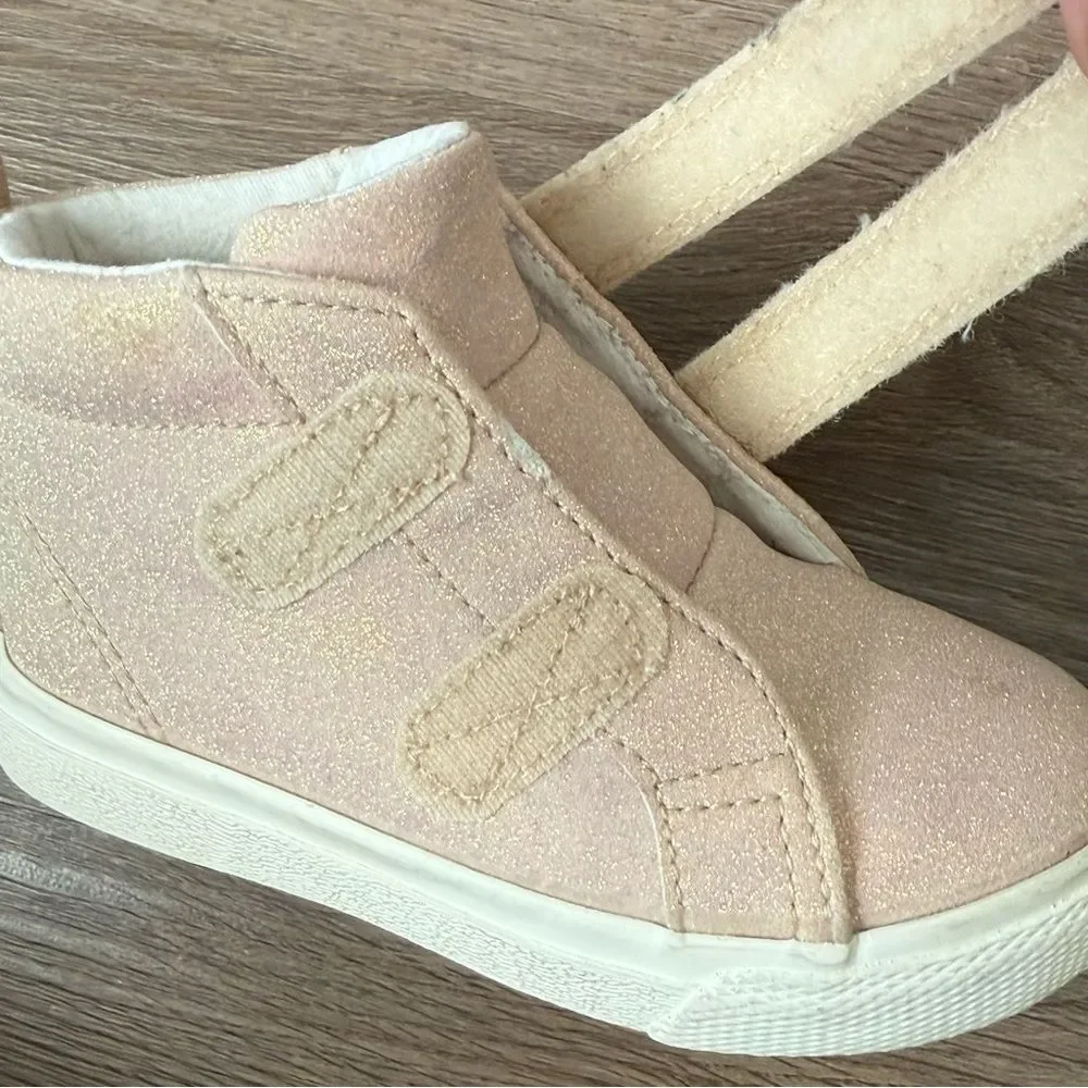 Cat & Jack Sparkly High-Top Strap Sneakers – Toddler Size 6
